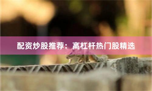 配资炒股推荐:高杠杆热门股精选